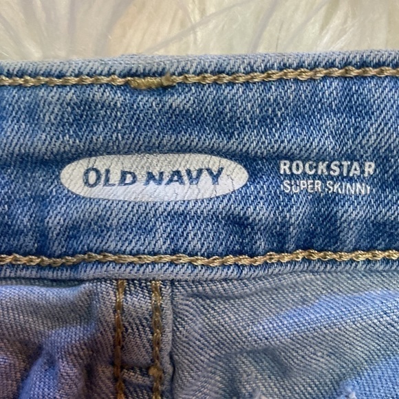 Old Navy Light Wash Destroyed Stretchy Rockstar Super Skinny Denim Jeans - Picture 3 of 7